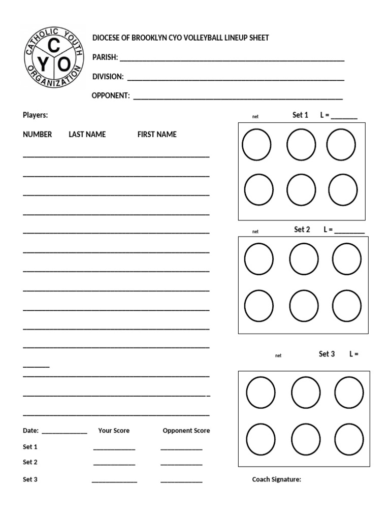 Volleyballlineupsheet 3 | PDF