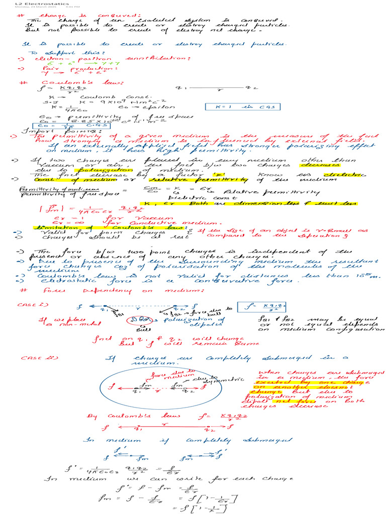L2 Electrostatics - 1 | PDF