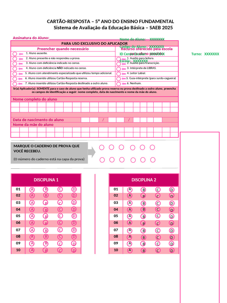 Cartão Resposta | PDF
