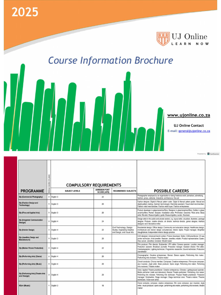 UJ Online Course Information 2025 | PDF