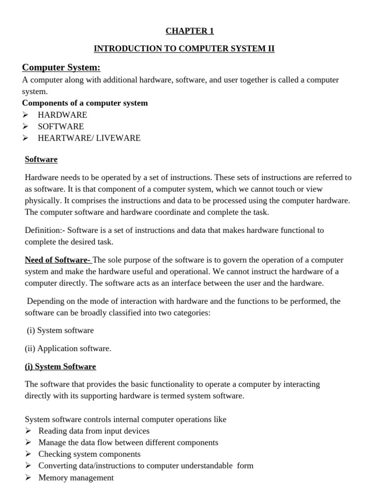 Overview of Computer Systems and Software | PDF | Operating System ...