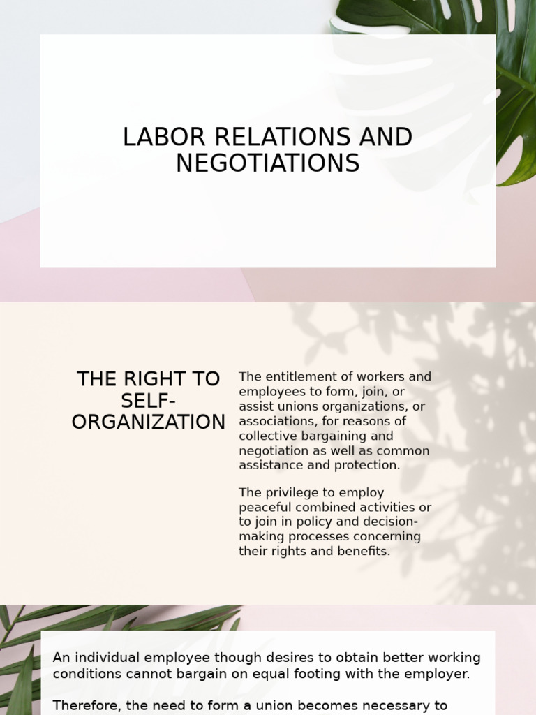 Labor Relations: Rights & Negotiations | PDF | Employment | Trade Union