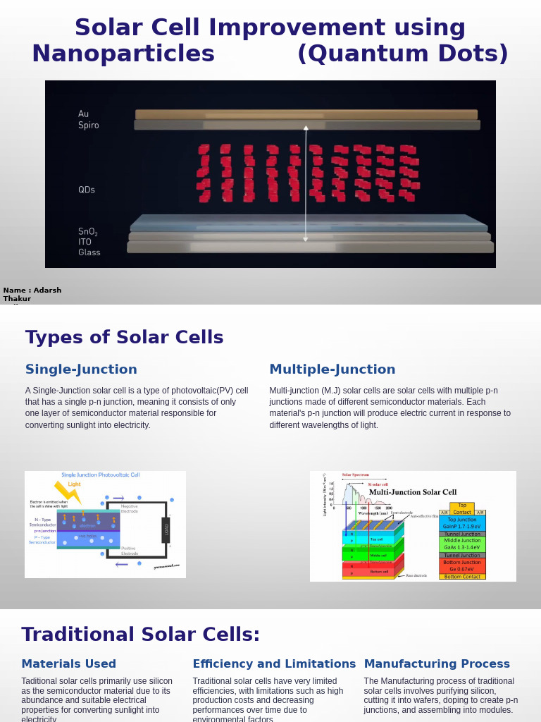 Solar Cell Improvement Using Nanoparticles Quantum Particles 2 | PDF ...