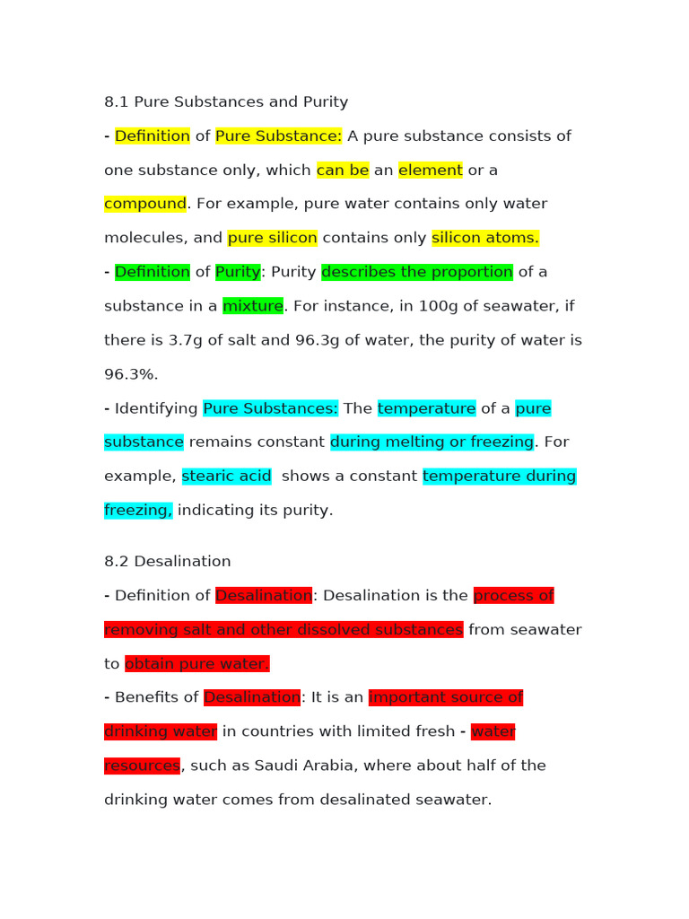 Understanding Pure Substances and Purity | PDF | Solubility | Chemical ...