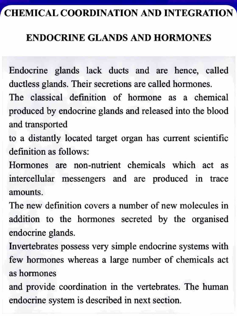 Chemical Control and Coordination | PDF | Adrenal Gland | Endocrine System
