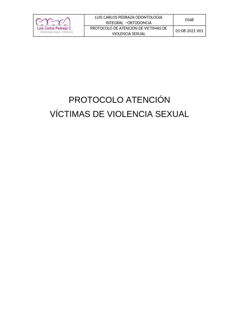 F.48 - Protocolo de Atencion Victimas de Violencia Sexual LCP | PDF ...