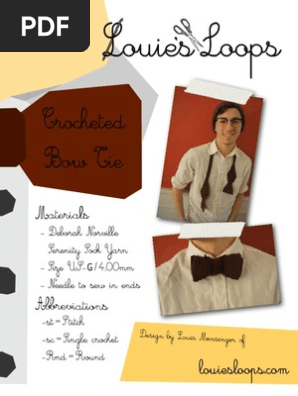 Crocheted Bow Tie Pattern