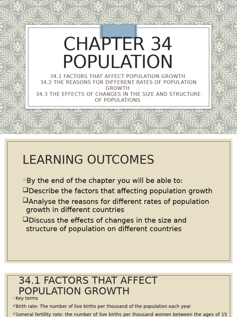 Factors Influencing Population Growth | PDF | Mortality Rate | Birth Rate