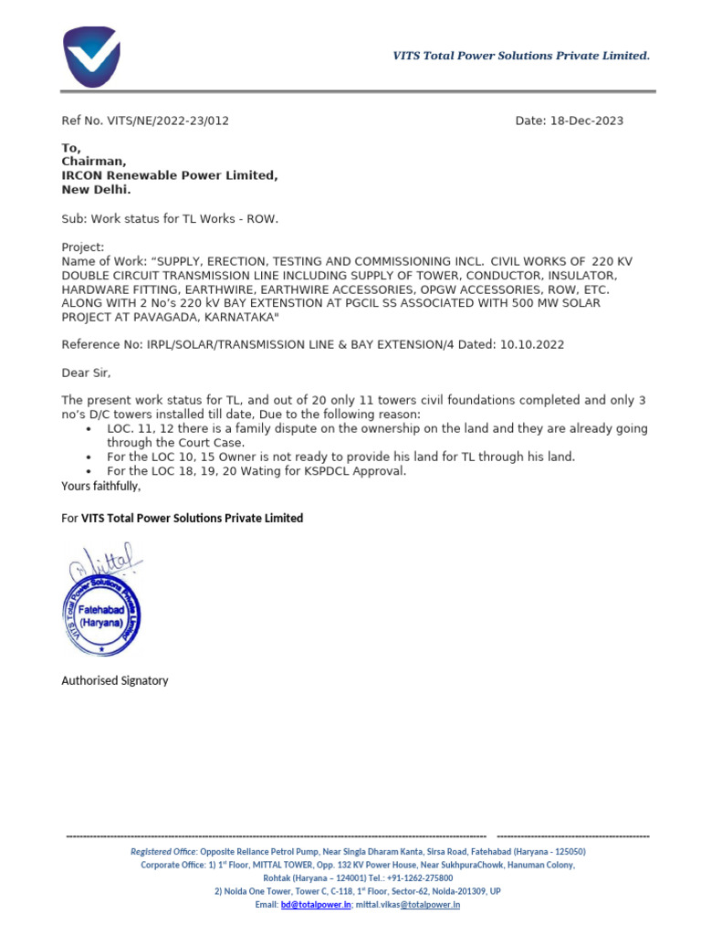 letter of VITS | PDF