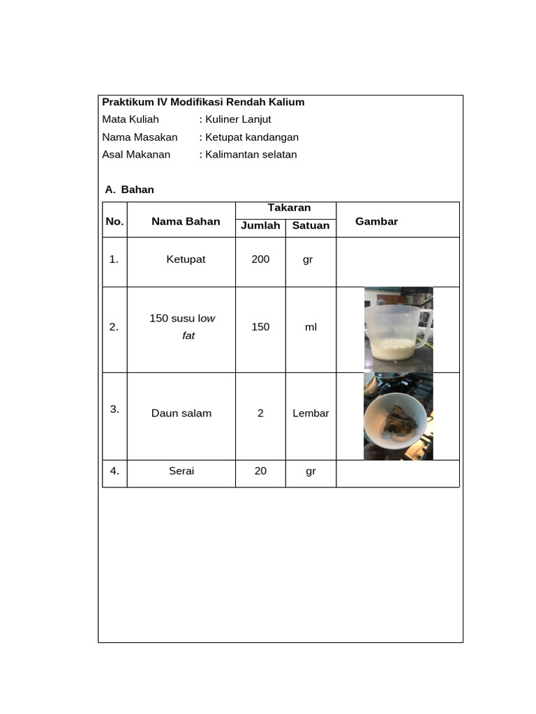 Rendah Kalium Ketupat | PDF