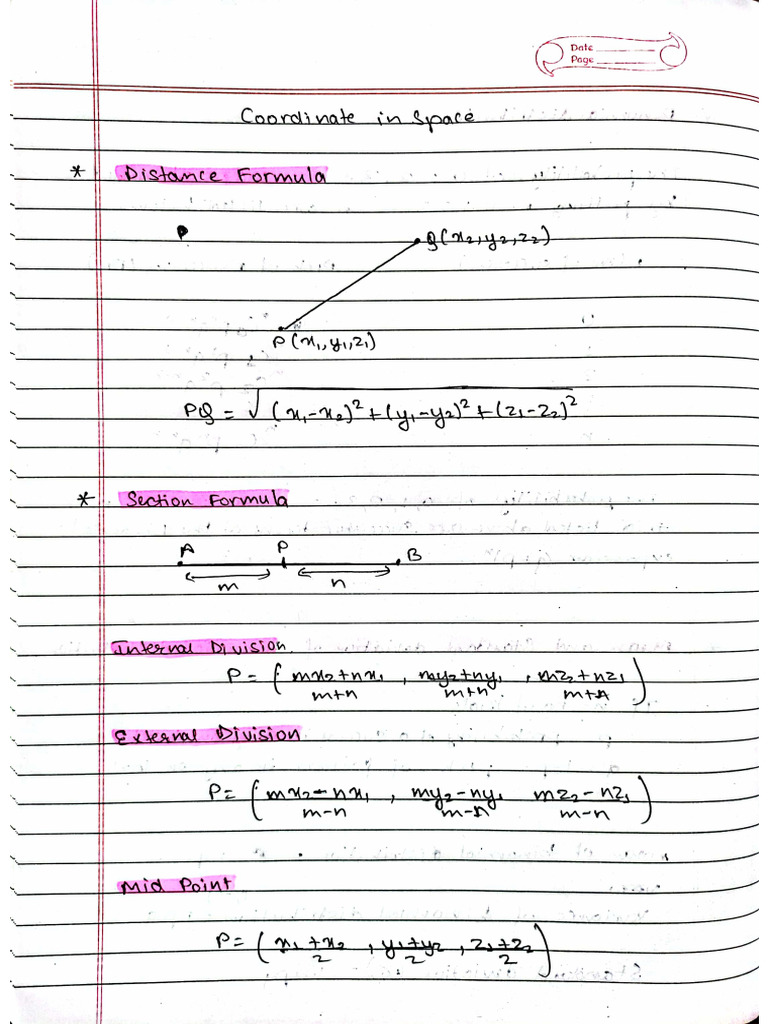 Coordinate in Space | PDF