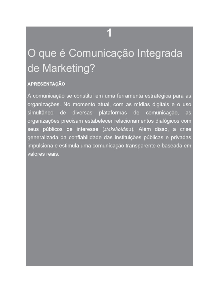 Comunicação Integrada de Marketing Estratégica | PDF | Comunicação ...