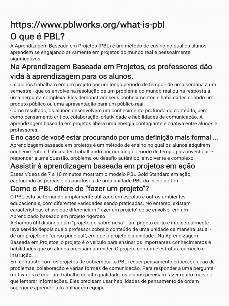PBL O Que É | PDF
