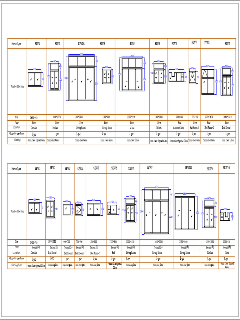 Aluminum Window-Door Schedule | PDF | Window | Handicrafts