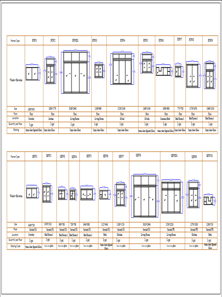 Aluminum Window-Door Schedule Edited-Merged | PDF | Window | Handicrafts