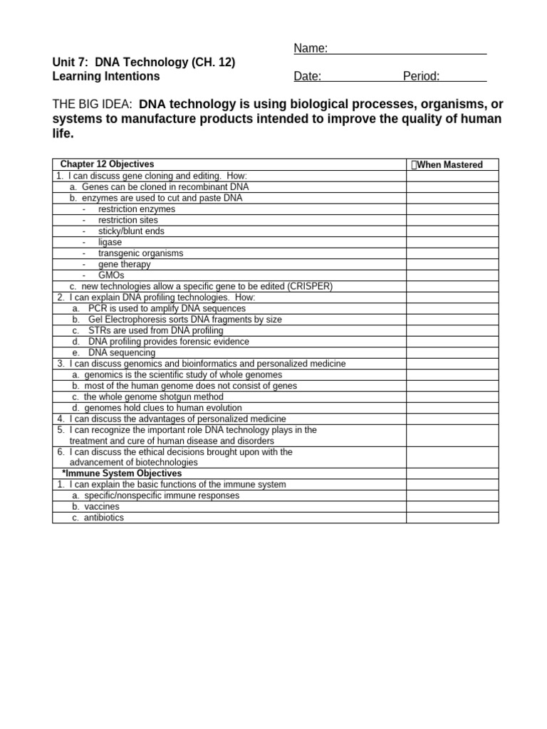 Unit+7+DNA+Technology | PDF