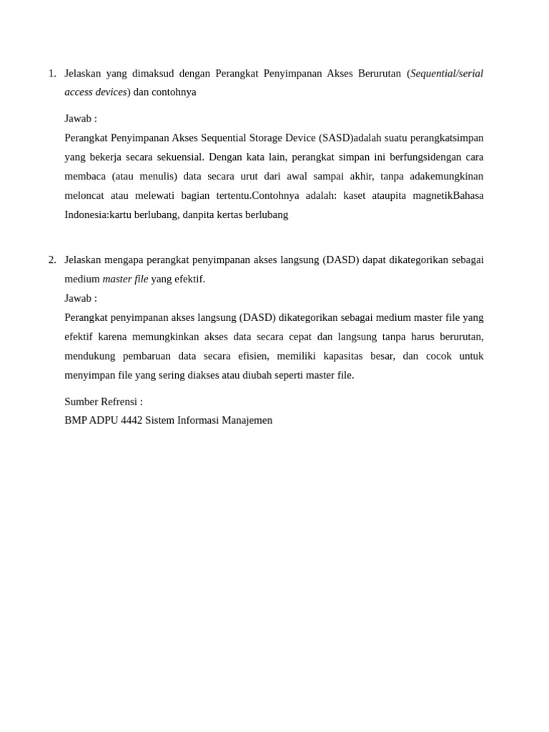 Pengertian dan Contoh SASD | PDF