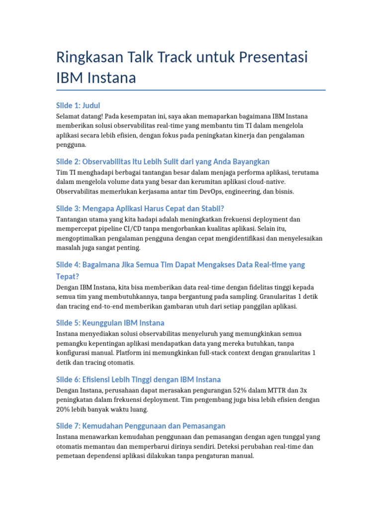 Solusi Observabilitas Real-time IBM Instana | PDF