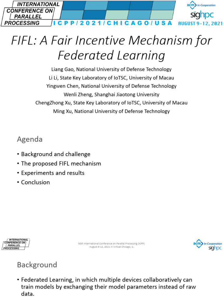 FIFL - A Fair Incentive Mechanism For Federated Learning | PDF ...