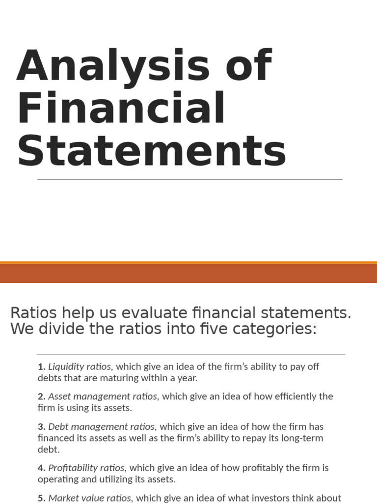 BUSN210 Week 7-8 Analysis of Financial Statement | PDF | Equity ...