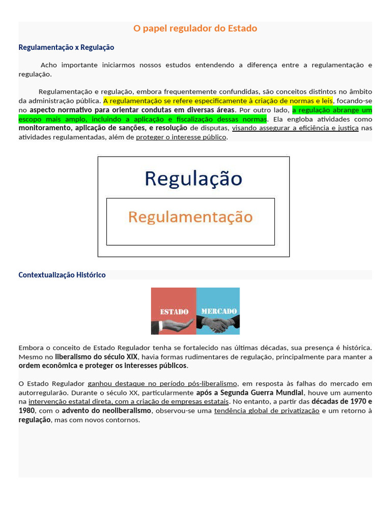 Papel Regulador do Estado e Regulação | PDF | Economia | Externalidade
