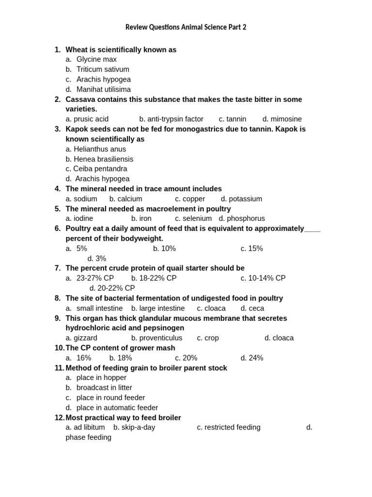 Ansci Review Questions - Part 2 | PDF | Infection | Sheep