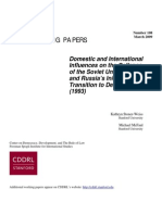 Domestic and International Influences on the Collapse of the Soviet Union and Russia's Transition to Democracy