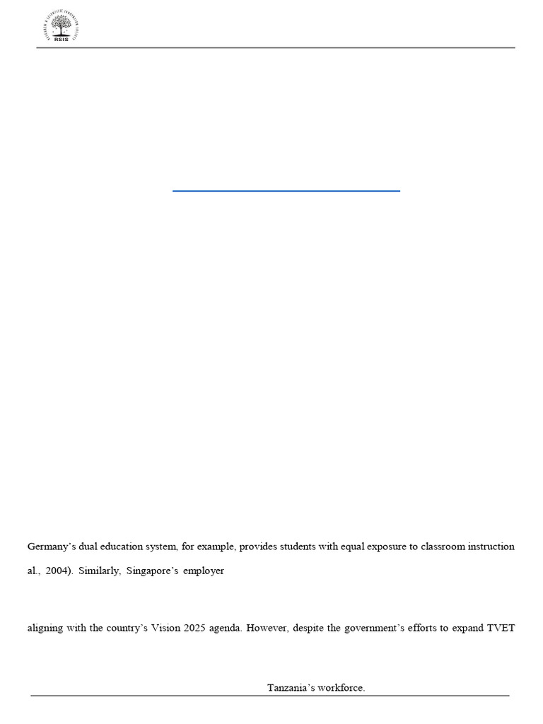 TVET Skills and Labor Market Fit in Tanzania | PDF | Quantitative ...