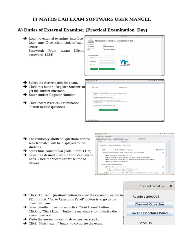 IT Maths Lab Exam Software Guide | PDF | Password | User (Computing)
