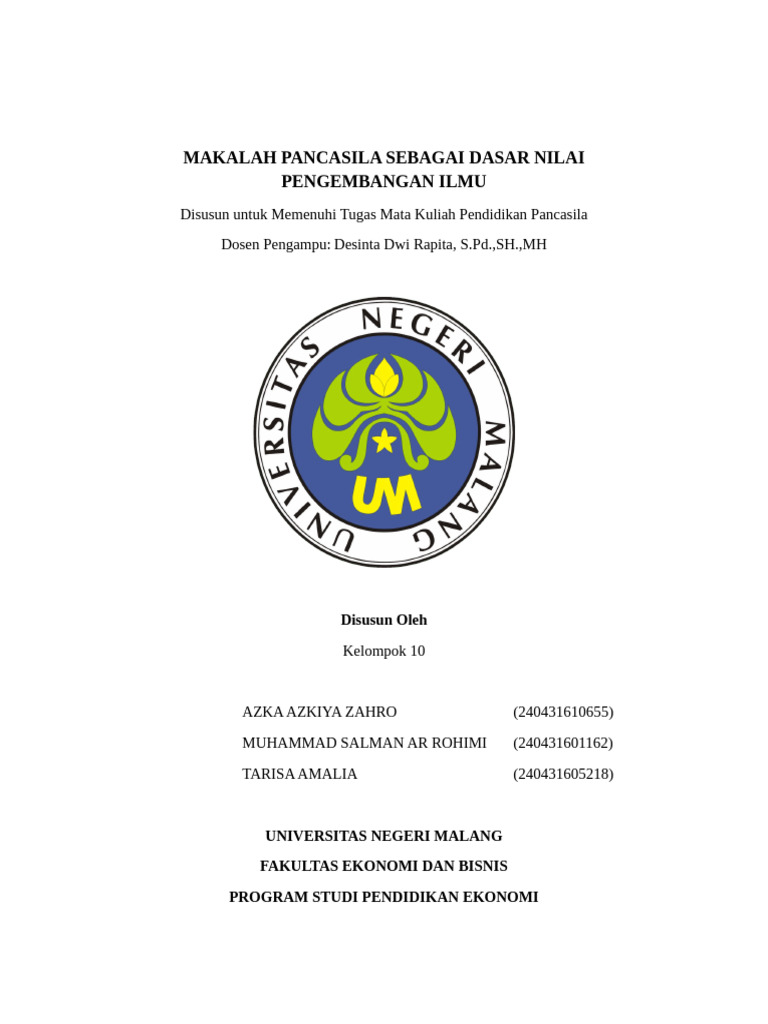 Pancasila sebagai Dasar Pengembangan Ilmu | PDF