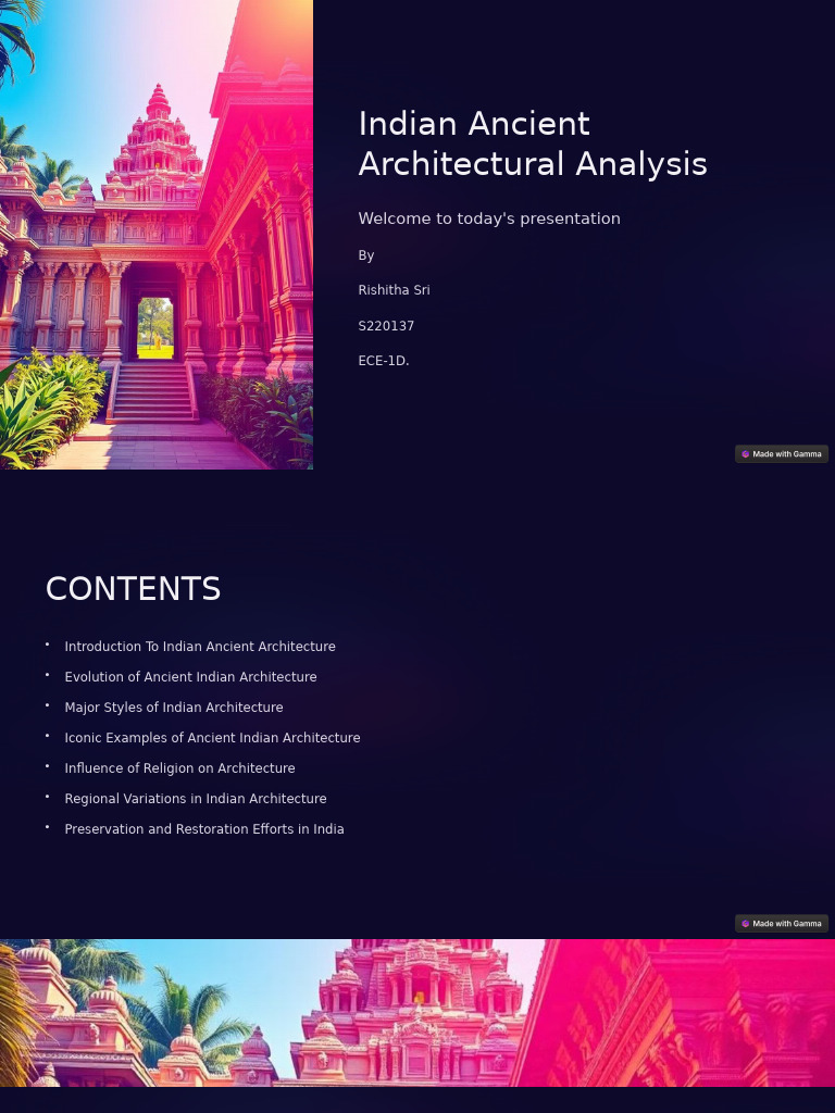 Indian Ancient Architecture Overview | PDF | Temple | Indian Religions