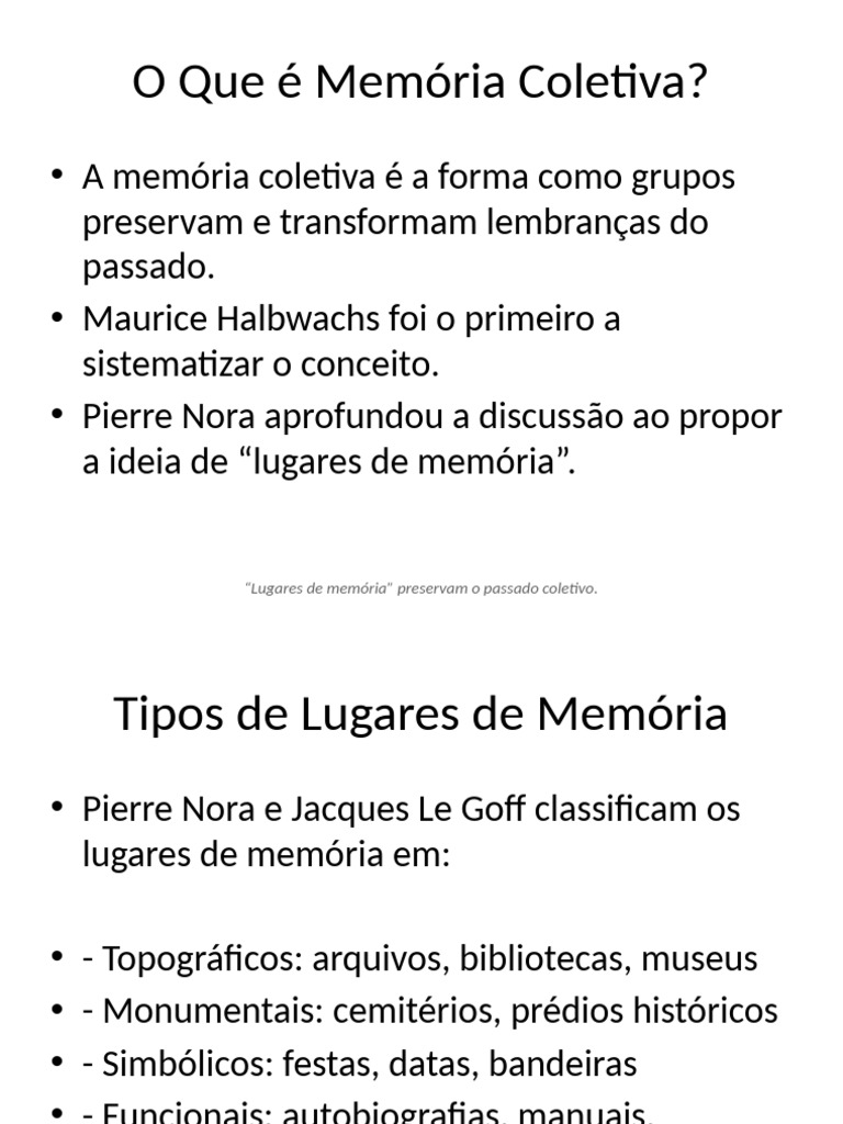 Memoria Coletiva Apresentacao | PDF