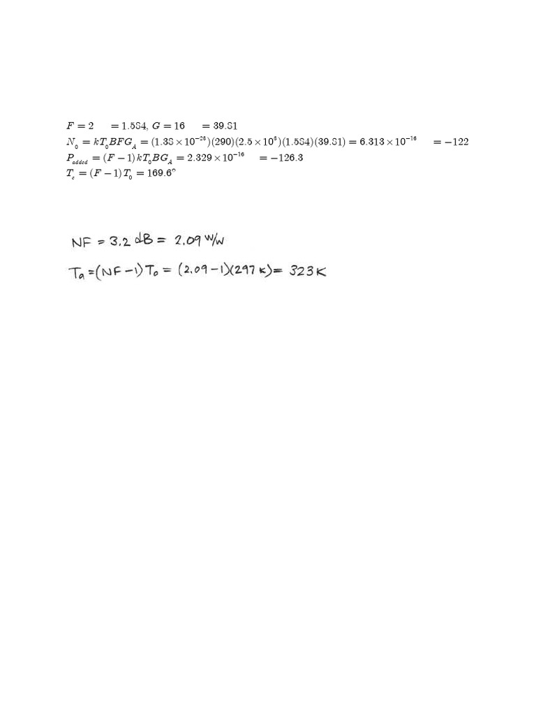 Noise Figure and Power Calculations in Amplifiers | PDF | Signal To ...