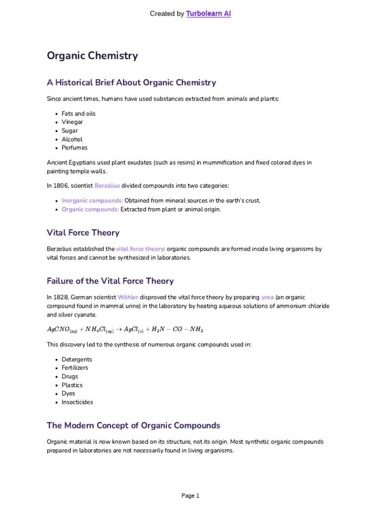 History and Basics of Organic Chemistry | PDF | Alkene | Alkane