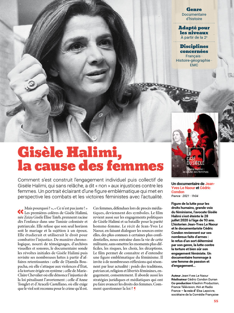 Gisèle Halimi, figure du féminisme | PDF