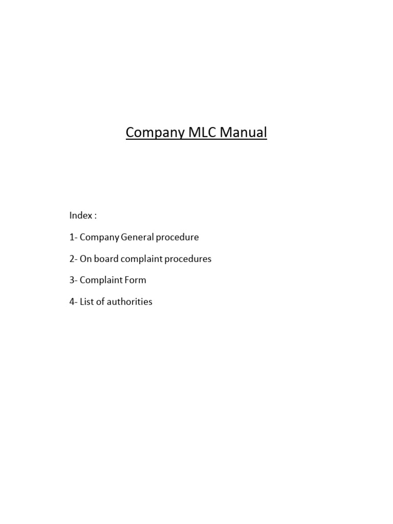 MLC Compliance Procedures Manual | PDF | Employment | International ...