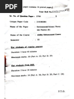 EVS Semester 4 Question Paper Analysis | PDF