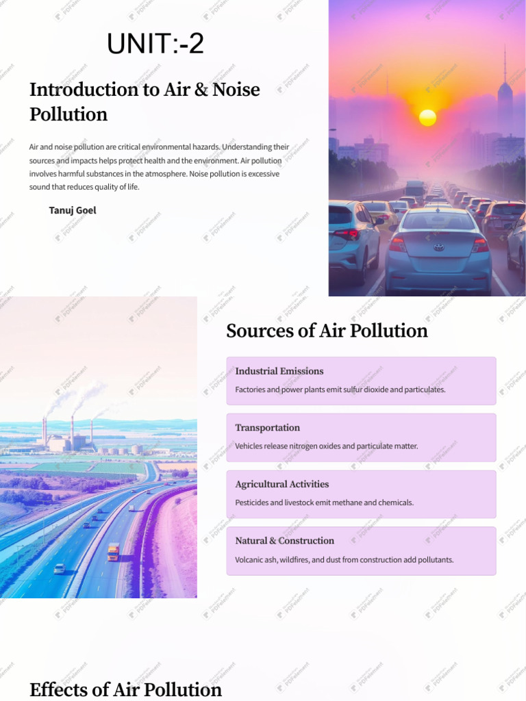 Introduction To Air and Noise Pollution With Watermark | PDF | Air ...