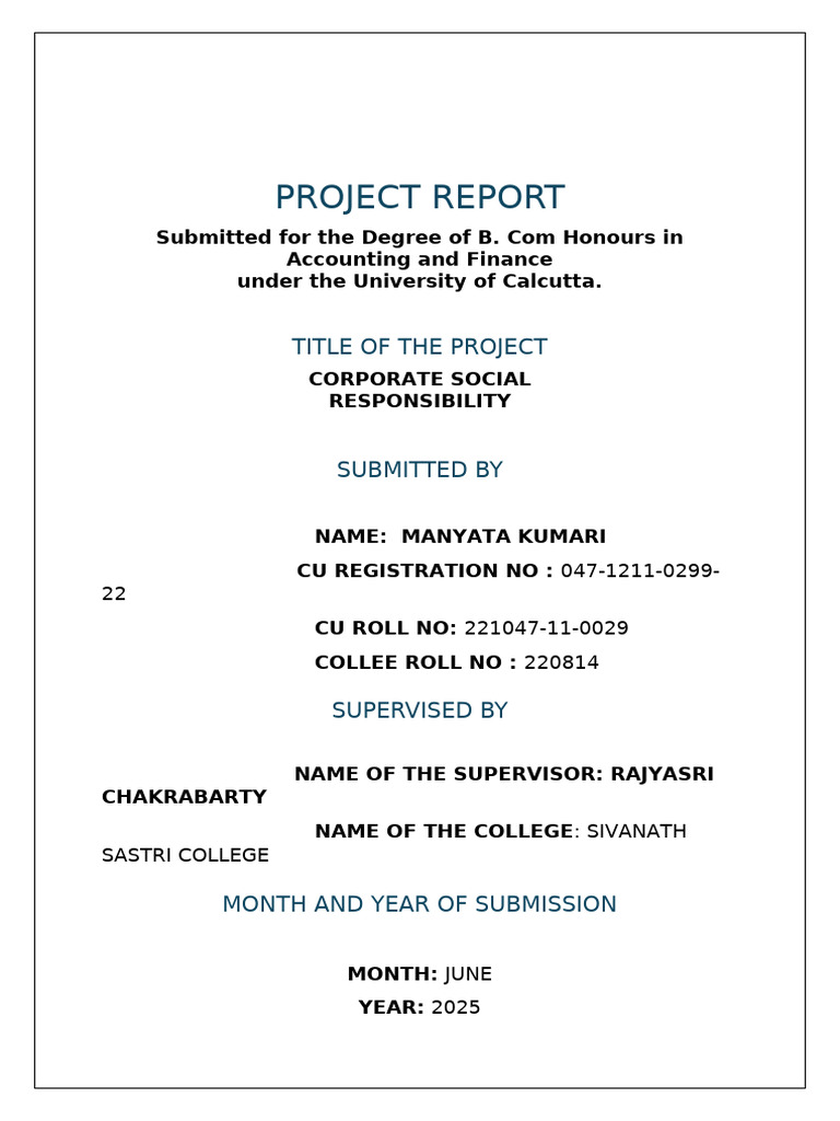 Corporate Social Responsibility Report | PDF | Corporate Social ...