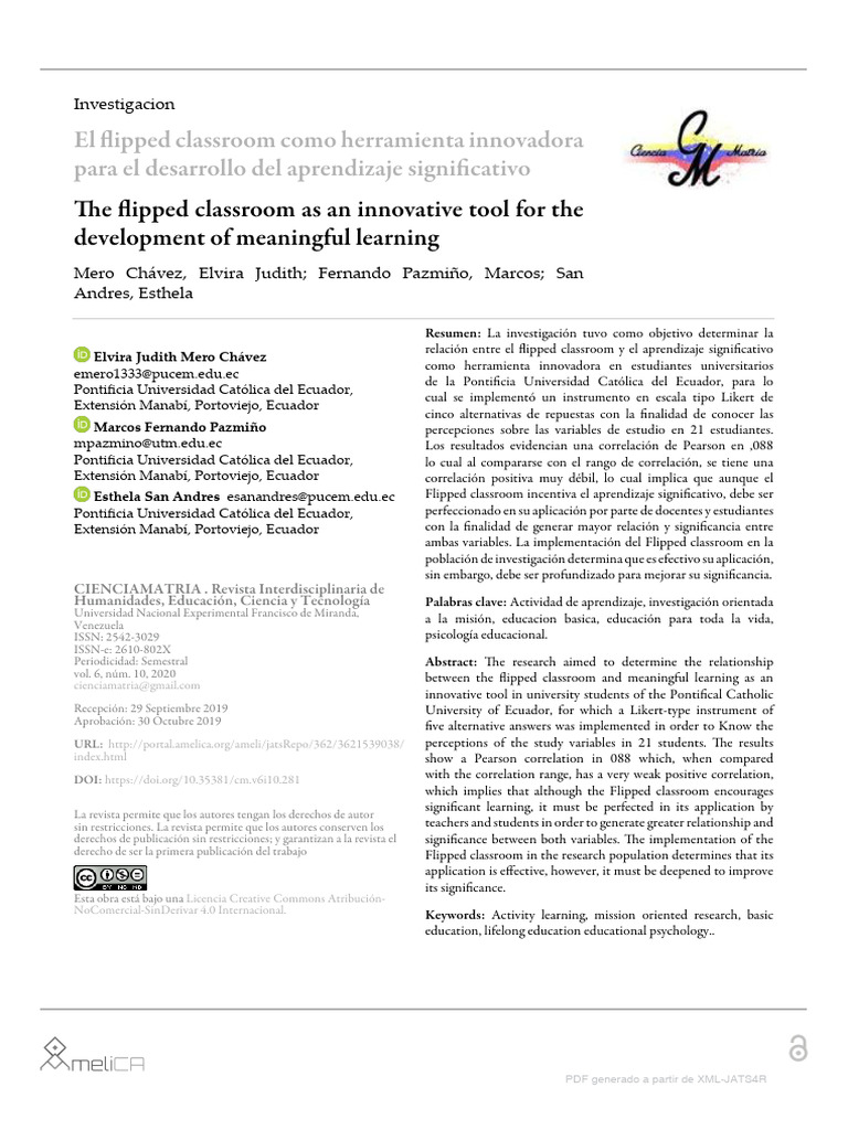 Flipped Classroom y Aprendizaje Significativo | PDF | Maestros | Enseñando