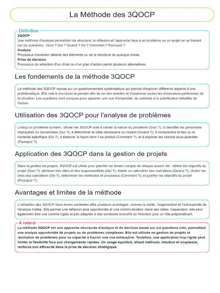 La Méthode Des 3QOCP | PDF