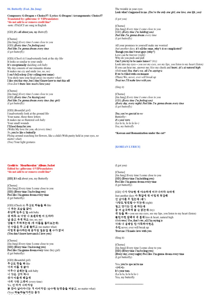 Big Bang Lyrics PDF Artists Entertainment (General)