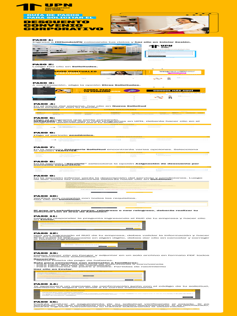 Upn Tutorial Descuento Convenio Corporativo 21-06-2023 | PDF