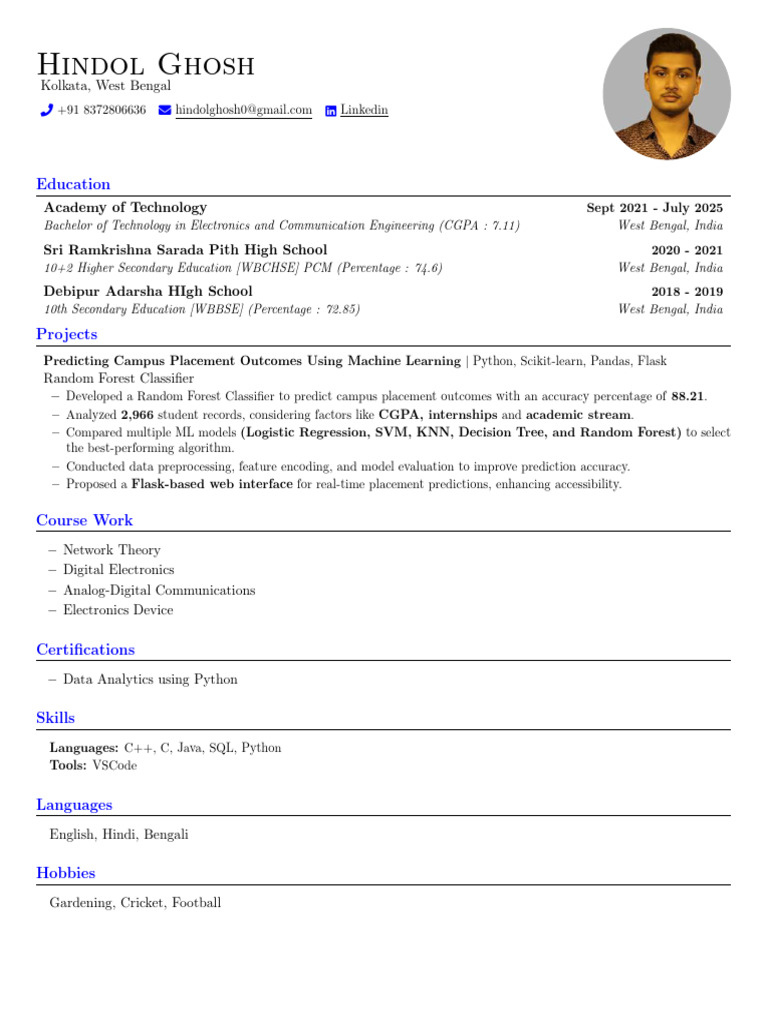 Electronics Engineering Student Profile | PDF