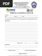 Advertência indisciplina