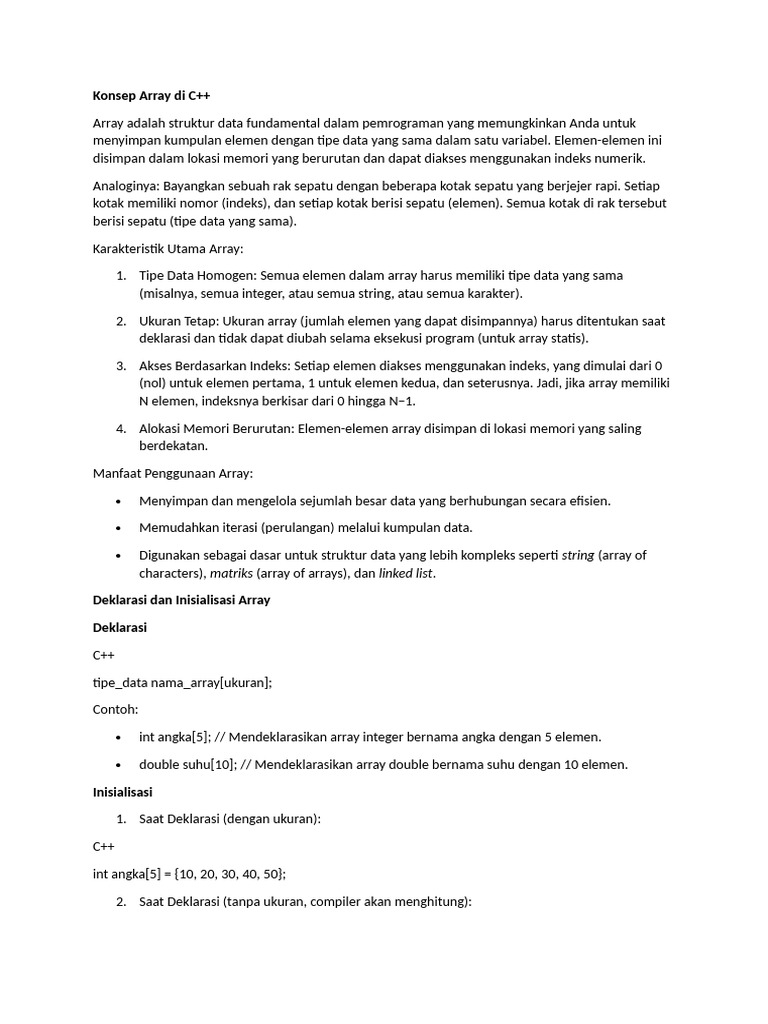 Memahami Array dalam C++ | PDF