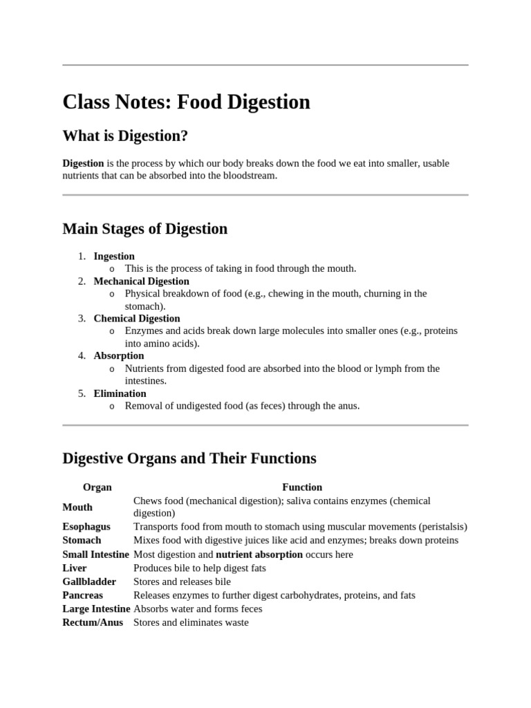 1 Digestion | PDF