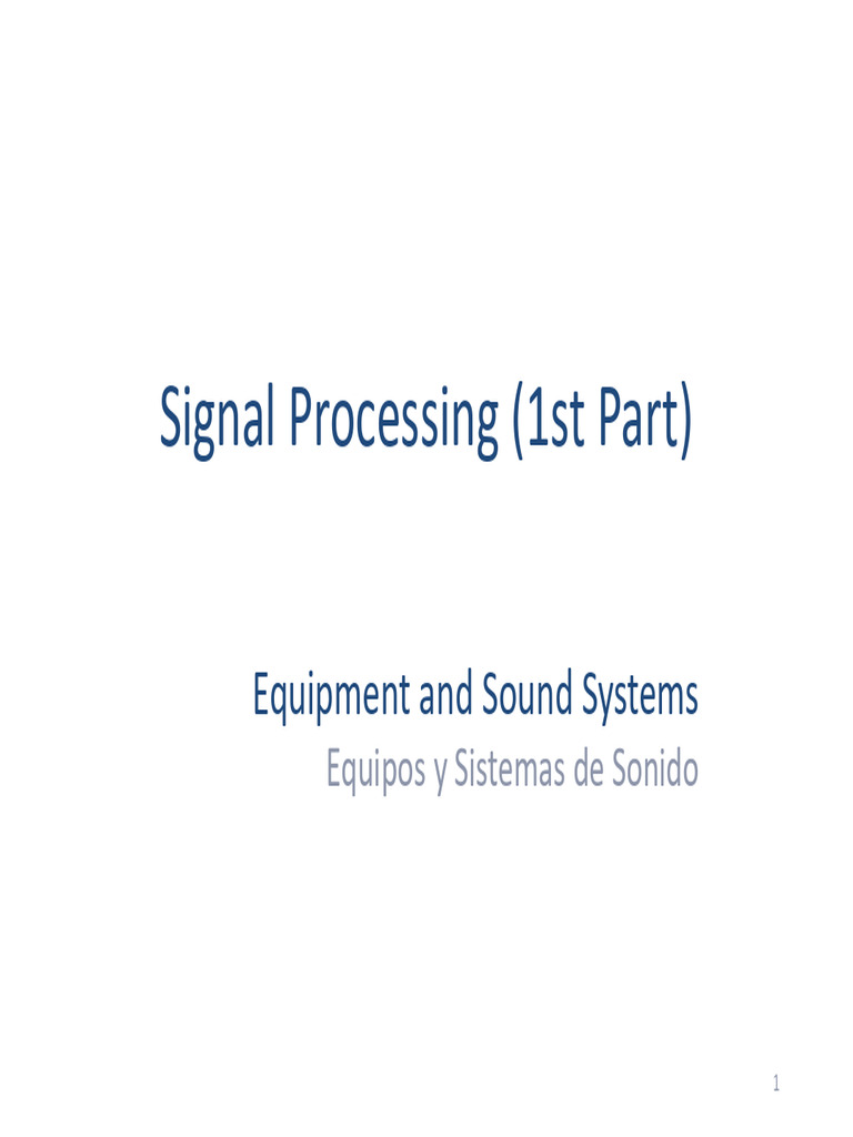 Signal Processing Basics for Audio Systems | PDF | Equalization (Audio ...
