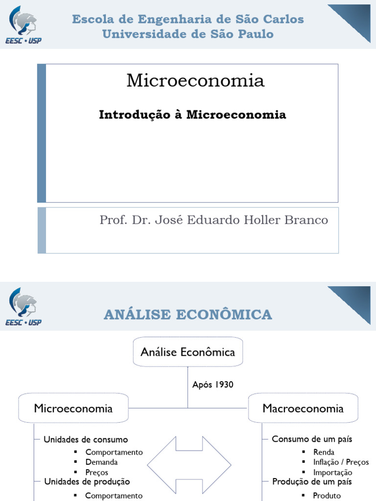 Introdução à Microeconomia e Preços | PDF | Microeconomia | Mercado ...