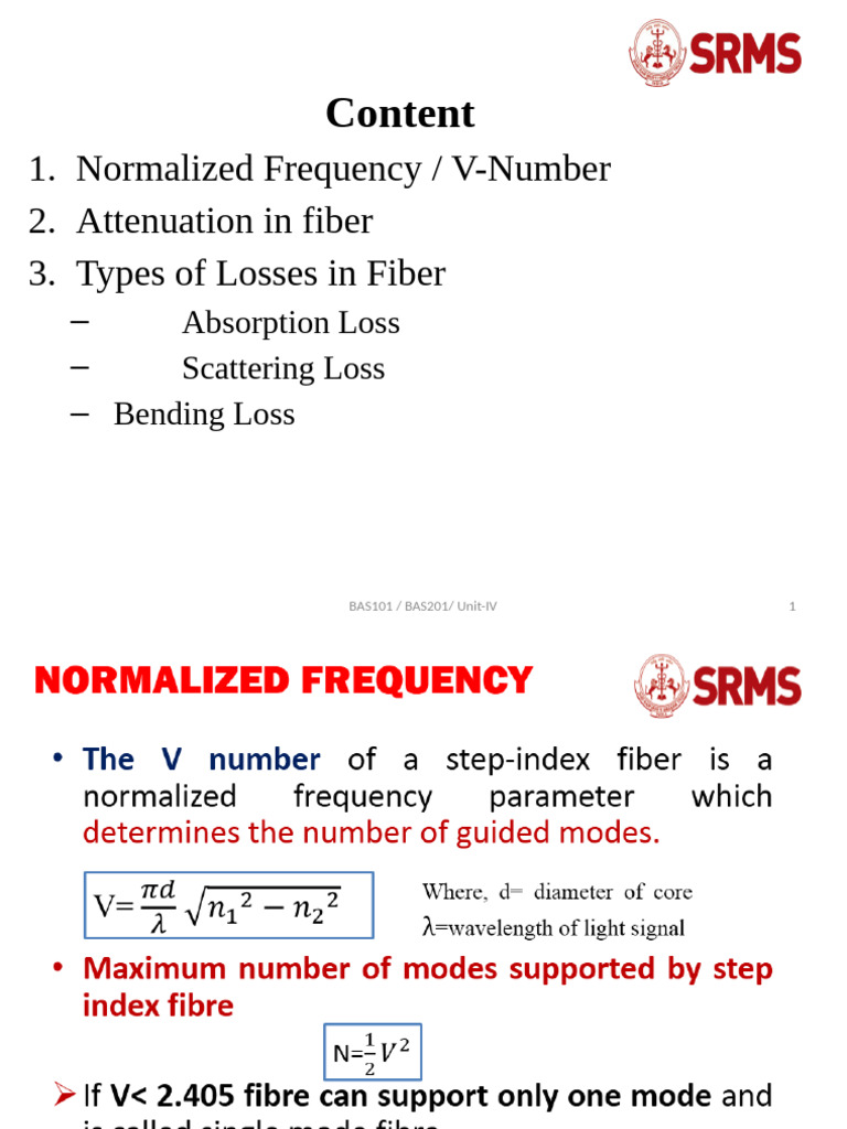 Bas201 Fiber Normalized Fre, Attenuation Losses in Fiber | PDF
